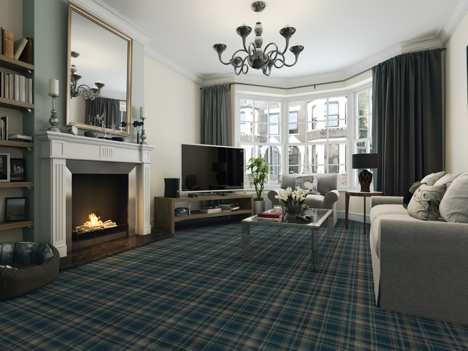 grey tartan carpet living room